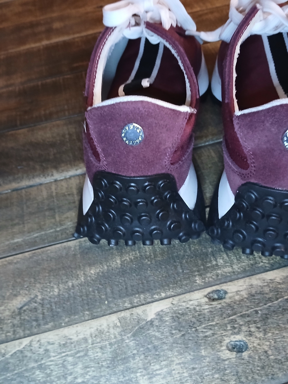 Steve Madden Burgundy Suede Sneakers with White Accent - Picture 3 of 4